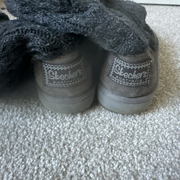 Skechers Gray Sweater Pull On Boots Women’s Size 6 - Picture 8 of 10